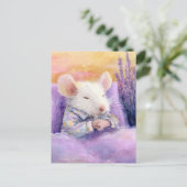 Carte Postale Souris blanche dormant (Debout devant)