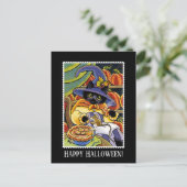 Carte Postale Souris Chat Noir Chat Sorcière Halloween Personnal (Debout devant)