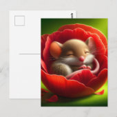 Carte Postale Souris couchée (Devant / Derrière)
