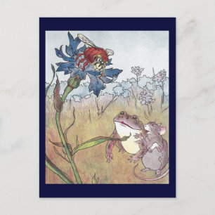 Carte Postale Souris, crapaud et hornet dans le pré
