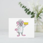 Carte Postale Souris cuisinier au fromage (Debout devant)