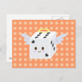 Carte Postale Souris d'ange avec les coeurs (Devant / Derrière)