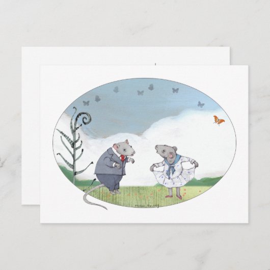 Carte Postale Souris d'anniversaire (Devant / Derrière)