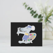 Carte Postale souris d'artiste idiote (Debout devant)