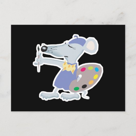 Carte Postale souris d'artiste idiote (Devant)