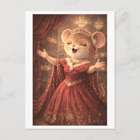 Carte Postale Souris de carrière comme chanteuse d'opéra (Devant)