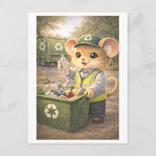 Carte Postale Souris de carrière comme collecteur de recyclage