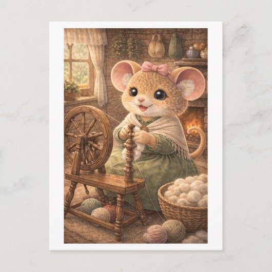 Carte Postale Souris de carrière comme fileuse (Devant)
