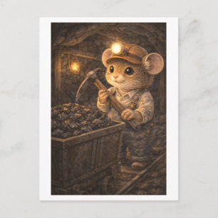 Carte Postale Souris de carrière comme mineur de charbon