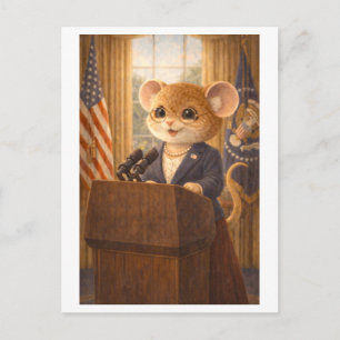 Carte Postale Souris de carrière comme président américain