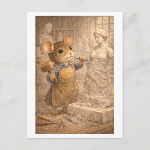 Carte Postale Souris de carrière comme sculpteur