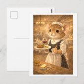 Carte Postale Souris de carrière comme serveuse (Devant / Derrière)