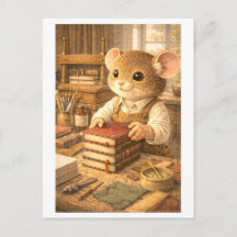 Souris de carrière en relieur de livres