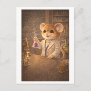 Carte Postale Souris de carrière en scientifique