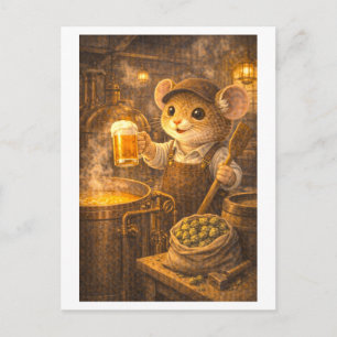 Carte Postale Souris de carrière en tant que brasseur