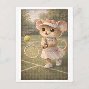 Carte Postale Souris de carrière en tant que joueur de tennis