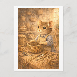 Carte Postale Souris de carrière en tant que vannier