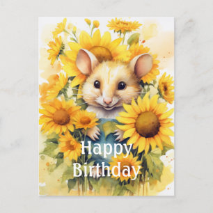Carte Postale Souris de jardin de tournesol 7 de 17