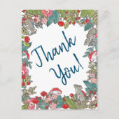 Carte Postale Souris de Merci mignonne Souris de bois (Devant)