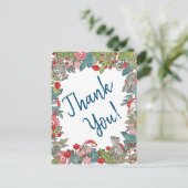 Carte Postale Souris de Merci mignonne Souris de bois (Debout devant)