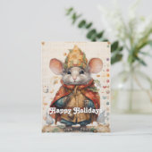 Carte Postale Souris de Noël 22 Collage (Debout devant)