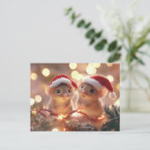 Carte Postale Souris de Noël adorables (Debout devant)