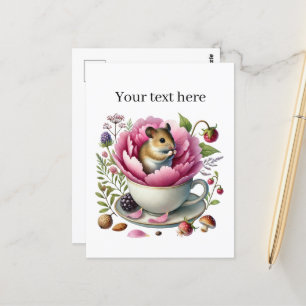 Carte Postale Souris de teacup amoureux des animaux personnalisa
