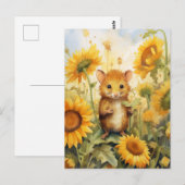 Carte Postale Souris de tournesol Jardin 17 de 17 (Devant / Derrière)