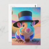 Carte Postale Souris d'écuyer de campagne Joyeux anniversaire (Devant / Derrière)