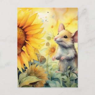 Carte Postale Souris du jardin de tournesol 8 sur 17