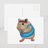 Carte Postale Souris en coureuse avec bandeau (Devant / Derrière)