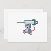 Carte Postale Souris en infirmière avec seringue.PNG (Devant / Derrière)