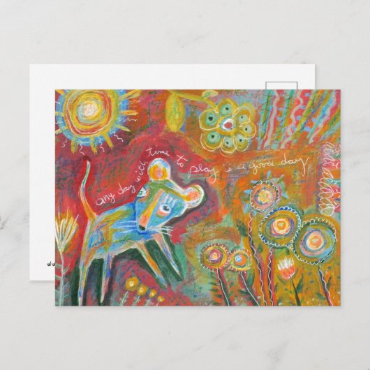 Carte Postale Souris en jeu (Devant / Derrière)