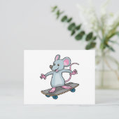Carte Postale Souris en patineur avec skateboard (Debout devant)