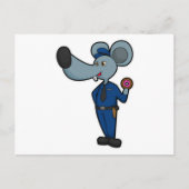 Carte Postale Souris en policier avec Donut (Devant)