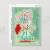 Carte Postale Souris en robe bleue (Devant / Derrière)