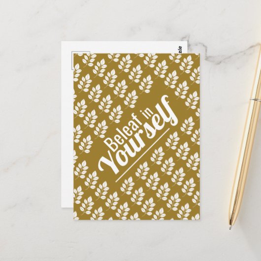 Carte Postale Souris en toi-même, feuille blanche (Devant/Arrière en situation)