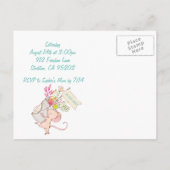 Carte Postale Souris et oiseaux Enfants Invitation d'anniversair (Dos)