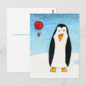 Carte Postale Souris et pingouin à ballon #2 (Devant / Derrière)