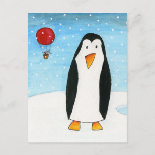 Carte Postale Souris et pingouin à ballon #2