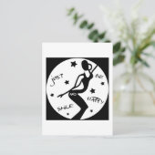 Carte Postale Souris Et Sois Heureuse, Drôle Stick femme (Debout devant)