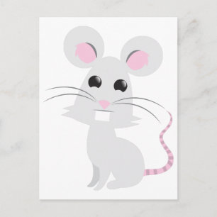 Carte Postale Souris gris mou
