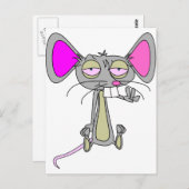 Carte Postale Souris heureuse (Devant / Derrière)