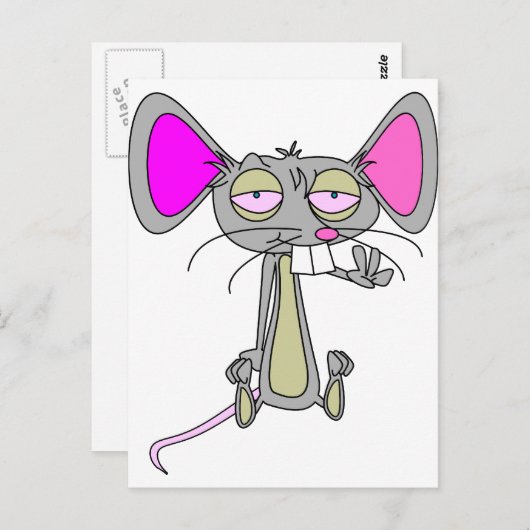 Carte Postale Souris heureuse (Devant / Derrière)