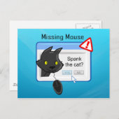 Carte Postale Souris manquante ? Frappe le chat ! (Devant / Derrière)
