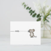 Carte Postale Souris mignonne avec une boîte téléphonique par Se (Debout devant)