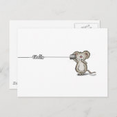 Carte Postale Souris mignonne avec une boîte téléphonique par Se (Devant / Derrière)