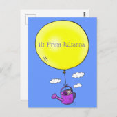 Carte Postale Souris mignonne dans la canette d'arrosage avec de (Devant / Derrière)