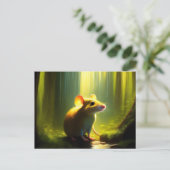 Carte Postale Souris mignonne en pause dans une flaque (Debout devant)