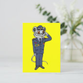 Carte Postale Souris militaire (Debout devant)